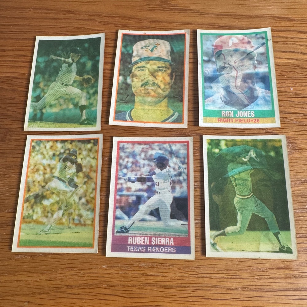 Vintage Sportflics Baseball‎ Card Lot 1986 1989 Niekro Murphy Sierra 6 Cards